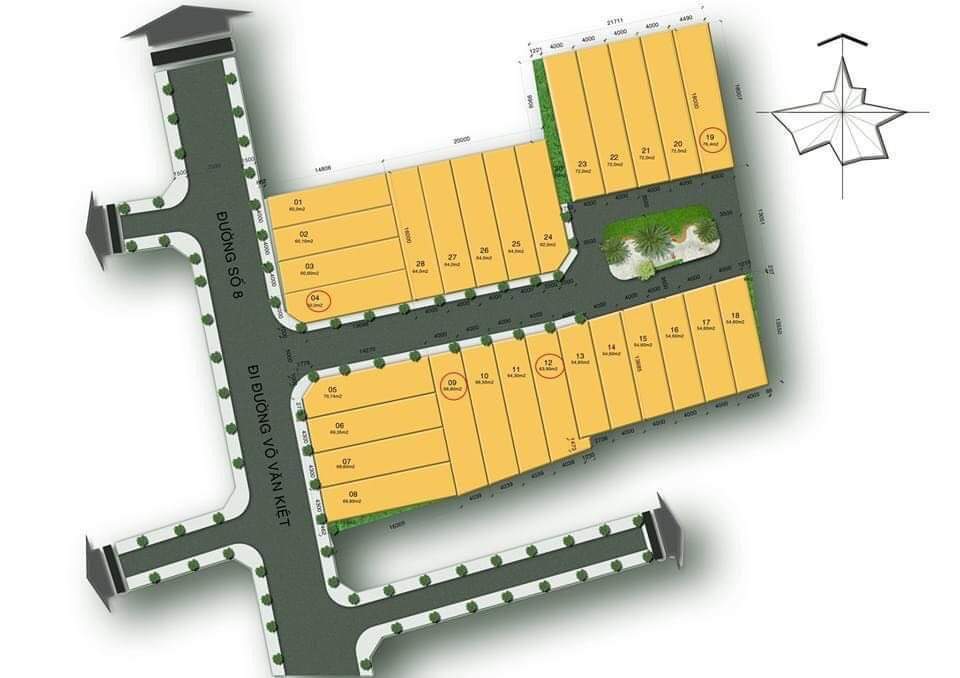 Bán Đất 8 4.5x16(70m2) Đất trống/ Đường 10m và hẻm hông 7m