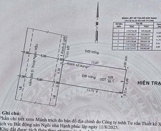 Bán Nhà hẻm Thoại Ngọc Hầu 4.3 x 11.7m